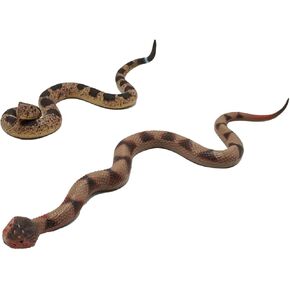2Pcs Fake Snakes Prank, Soft Rubber Snake Realistic Keep Birds Away, Fake Snakes Toy - Life-Like Snake Figurine for Pranks, Halloween Decorations, and Educational Purposes