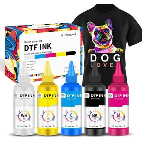 Polytech DTF White Ink 500ML for Heat Transfer Printing, Direct to Film Transfer for PET Film, High Opacity Refill for Printers ET-8550, XP-15000, L1800, L805, R1390, I3200, XP600