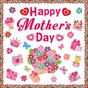 85 PCS Day's Bulletin Board Decoration Happy Mothers Day Pink Cletouts Wall Scals for Mothers Day Mission Supplies Party Supplies