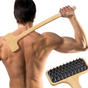 Oversized Back Scratcher, NURENDER Extended Bamboo Scratcher, 22.04" Long Curved Handle; Wider Head; More Larger Scratching Surface, Adults Body Instant Scratcher Christmas Gift for Women and Men.