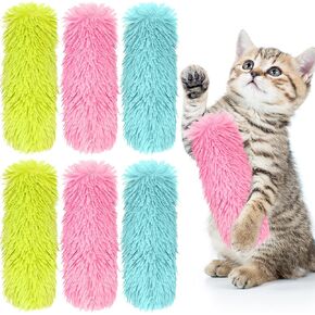 CIVANER 6 PCS Cat Catnip Toy Interactive Cat Kicker Toy Soft Plush Kitten Pillow Stick Histing Chasing Phecking Catnip Plaything for Puppy Indoor Pet (