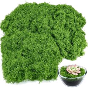 Draupnir Fake Green Moss for Potted Plants, 10.6OZ Moss Decor Artificial Faux Moss for Crafts Preserved Moss for DIY Decorative Moss Table Centerpieces Decor Fairy Garden Floral Wedding (300g)