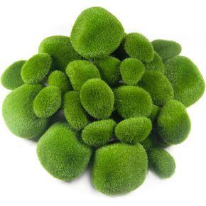 30 PCS صخور الطحلب الاصطناعية ، كرات الطحلب الخضراء ، كرات الطحلب المزيفة لزينة الحديقة ، صخور الطحلب الصغيرة للحرف اليدوية ، وترتيبات الأزهار ، والنبات الداخلي ، والتصوير الدعائم