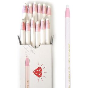 LENITH Korean Glass Markers Grease Pencils Peel-Off Type Grease Pencils China and Porcelin Marker/Wax pencil for Vinyl, Metal, Skin, Paper, window glass, Checking Markers (12 Pencils) Color:White