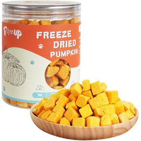 Freeze-Dried Pumpkin Treats for Dogs & Cats – High Fiber, Single Ingredient Natural Snacks for Digestion & Gut Health, Healthy Food Toppers, 1.58 oz