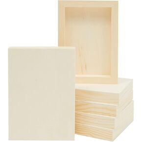 6 Pack Unfinished 9x12 Wooden Canvas Boards for Painting, Crafts, Blank Deep Cradle (0.87 Inches Thick)