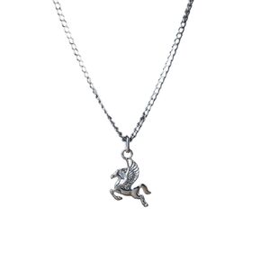 Pegasus Flying winged Horse Necklace, Ancient Greek Mythology Mythical Creature Jewelry Silver Pegasus Pendant, Flying Horse Unisex Jewelry Necklace, Horse Pendant for Men and Women