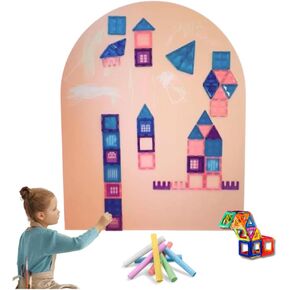 Kids Magnetic Chalkboard Wall Decal - Erasable & Reusable Wall Sticker for Drawing, Learning & Play - Large Size, Easy to Apply & Remove (Teal Blue)