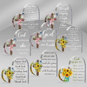 Pinkunnnnclic Christian Gifts وزن الورق الديني للنساء الهدايا الملهمة مع آية الكتاب المقدس والصلاة الكتاب المقدس التذاكر على وزن الورق لكنيسة يوم الأم (8 أجهزة كمبيوتر ، طراز جديد)
