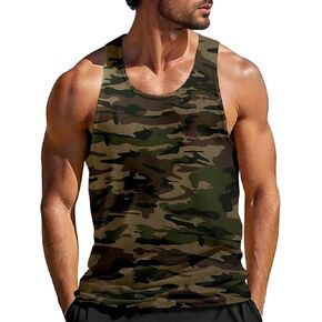 Mens Graphic Tank Tops Sleeveless Muscle Shirts Beach Palm Tree Hawaiian Gym Workout Tanks