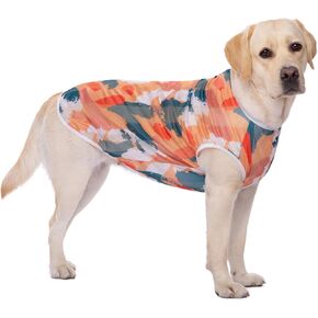 Dog Shirt Vest Lightweight Dog T-Shirts, Summer Printed Soft Cool Shirts for Medium Large Dogs, Pajamas for Female Male Dogs (GTX03-T-Camouflage-4XL) in Kuwait