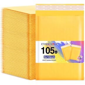 52Pack أصفر 3.5 × 5 بوصة كرافت باولبلرز ، حزم العمل الصغيرة البريدية ، الأظرف الورقية التي تحقد ذاتيا ، مظاريف مبطنة للشحن مع ملتصقات قوية لماكياج المجوهرات