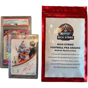 Rich Stike Football PSA Mystery Pack - Gridiron Edition, 1 PSA Graded Card, 1 Autograph or Relic Card