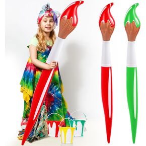 2 Pcs 43.3 Inch Giant Inflatable Paint Brush Large Blow up Colored Paintbrushes Art Paint Brushes Balloon Prop Kit for Kids Back to School Classroom Birthday Party Decorations