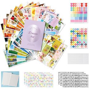 Vision Board Supplies for Women, Scrapbook Kit and Collage Book Magazines, Vision Board Pictures and Quotes, Inspire and Create Life Goals (Purple)