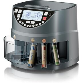 Aneken Coin Counter and Sorter with TFT Display - Accurate Sorting Machine for 5 Denominations, Smooth Operation at Up to 300 Coins Per Minute, Ideal for Efficient Money Management