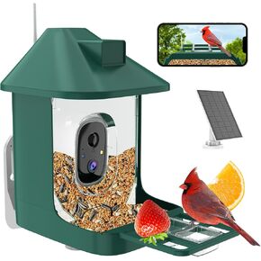 مغذي الطيور مع الكاميرا ، FHD Live View ، WiFi Smart Bird House مع CAM Solar مدعوم من في الهواء الطوي
