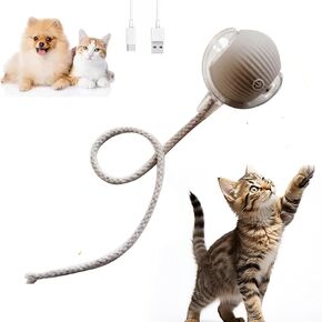 تمت ترقيتها 2025 Smart Interactive Cat Cat Ball داخلي -وظيفة إيقاظ التلقائي التلقائي -المتداول ، وتجنب العقبات الحساسة ، العنان للاصطدام الملاهي القطط غير المحدود