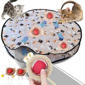 Interactive Cat Toys for Indoor Cats,Hide and Seek Cat Toy Automatic Motion Kitten Toys for Bored Cats Exercise with 2 Balls