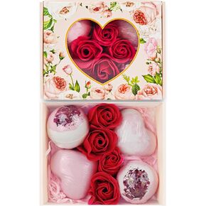 Mothers Bath Bombs Shower Steamers: Handmade Natural Organic Bubble Bath for Mom Women Gift Set Mother's Day Gifts - Relaxing Bathbombs Scented Rose Hearts Flower Romantic Birthday for Girls Kids