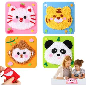 مجموعة دمية Ainizaixk DIY ، مجموعة Cartoon Animal Sewing Craft ، Cartoon Animal Felged Terbroidery مع ملصقات