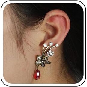 Punk Ear Cuff Earrings Silver Exaggerated Cuff Wrap Earrings Vintage Ear Climber Cuff Earrings Gothic Clip on Earrings Jewelry for Women and Girls Gifts