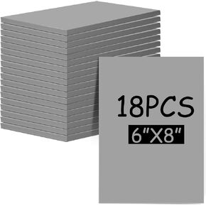 MotiMind 18 Pcs Linoleum Blocks for Printmaking Rubber Carving Block Soft Gray Linocut Block for DIY Crafting Projects Scrapbook Painting Stamp Maker (6 x 8 Inch)