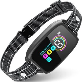 Bark Collar for Large Medium Small Dogs, Rechargeable Dog Bark Shock Collar, Automatic Anti Barking Collar with 8 Adjustable Sensitivity Beep Vibration