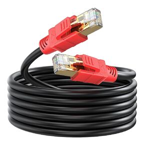 كابل إيثرنت Cat8 مسطح 30 قدم، كابل شبكة Mofa هرتز 26AWG Cat 8 LAN 40 جيجابت في الثانية 2000 ميجاهرتز عالي السرعة جيجابت احترافي ممتاز كابل إنترنت SFTP متوافق مع Cat7/Cat5/Cat5e/Cat6/Cat6e