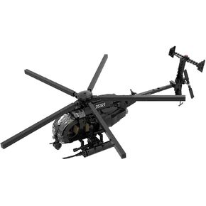 MH-6 Little Bird Helicopter Model Kit, 595PCS Military Airplane Building Block Assembly MOC Set, MOC-88275
