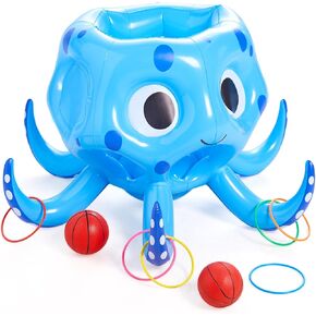 ألعاب Sloosh Pool ، لعبة مياه تعويم قابلة للنفخ ، لعبة Octopus Basketball Ring Ring This Outdoor Swim Play ، لعبة Toss Floating Poolming Pool Games للأطفال البالغين