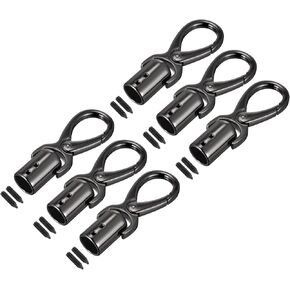 uxcell Cord End Cap, 6Pcs 12mm/0.47" End Cap Barrel Beads Terminators Cord with Screws Finding for Tassel Jewelry Making Bag Strap DIY, Silver