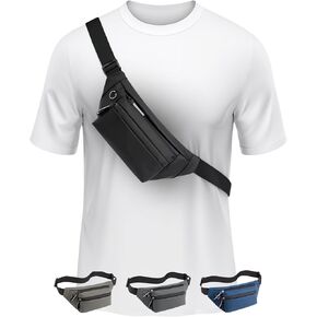 Extra Plus Size - Belt Bag - Extra Long Strap 62" - Extended Strap - Men Women Fanny Pack - Stylish Waist Bag - Unisex Crossbody Bag - Everywhere Belt Bag with Adjustable Strap, Black