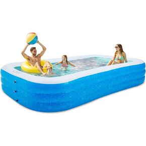 حمام سباحة للأطفال قابل للنفخ ، 94.5 "× 56" × 20 "حمام سباحة عائلي مستطيل ، ومواد PVC متينة ، وحوض تفجير للأطفال ، ومتعة الصيف في الهواء الطلق ، وإعداد سهلة ، ومثالية للحفلات الخلفية والحديقة وحفلات البلياردو