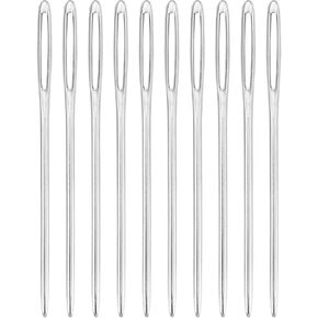 uxcell 60 Pcs Large Eye Sewing Needles, 2.36 Inch 2mm High Carbon Iron Embroidery Thread Needle Sewing Blunt Needle Knitting Needles for Hand Sewing Art Crafts, Silver