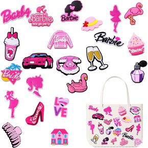 22pcs Hawaii Bogg Bag Charms,Pink Bogg Bag Charms for Women,for Bogg Bag,pink Beach Bag Accessories for Handbag Beach Tote Bag, Rubber Beach Bag Accessories,bogg bag charms for girls