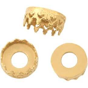 Brass Bezel Cup 6mm Gallery Flat Back - Sold in Packs (10 Pieces) Elegant Bezel Cup for Gemstone, Crown-Like Holder Gemstone Mounting, Personalized Unique Jewelry Crafting, DIY Jewelry Making