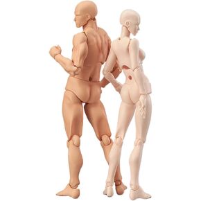 Refein Drawing Figures for Artists, 2 Pack Artists Manikin Art Mannequin Figures, Action Figure Model Jointed Small Drawing Figure Model, Stop Motion Figure for Sketching, Painting, Drawing