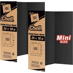 لوحة ملصق Trifold Size Size Size ، 16 "× 24" ، لوحات مشاريع صغيرة مموجة ، أسود ، 2 عبوة