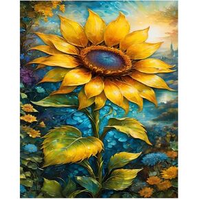 Hkejoi Flower Paint بأرقام مجموعات للبالغين ، والزهور الطلاء بالأرقام سهلة ، والزهور DIY الحرف الطلاء بأرقام للهدية ديكور جدار المنزل 16 × 20 بوصة