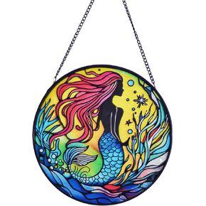 Vibrant Handcrafted Stained Glass Sun Catcher - Colorful 8-Inch Glass Decoration for Home, Garden, and Window for Nature Lovers, Environmentalist, and Garden Decor Lovers (Sea Turtle)