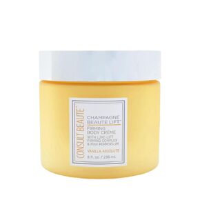 Consult Beaute Champagne Lift Hydrating Firming Body Cream with Pink Pepperslim for Crepey Skin Moisturizer Tightens, Tones & Hydrates Dry Skin on Arms & Legs - 8 oz.