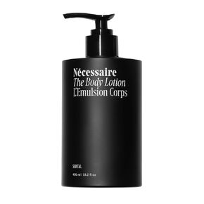 Nécessaire The Body Lotion with Pump. Hinoki. Multi-Peptide Firming Lotion to Moisturize, Firm, Strengthen. 2.5% Niacinamide, Vitamin C/E + Omega 6/9. 450ml / 15.2 fl oz