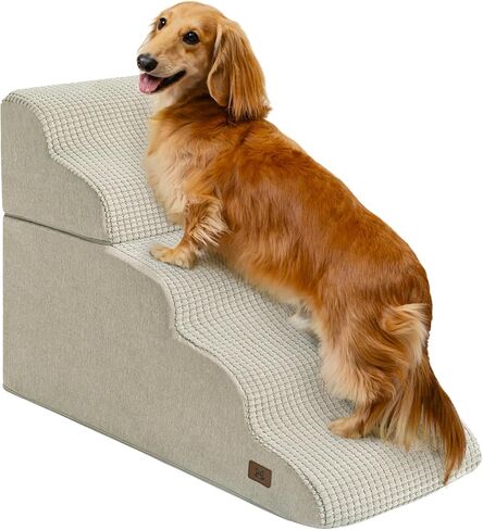 خطوة الكلب للسرير ، درج الكلاب 35D 35D PET درج 15.7 "H للسرير العالي أو الأريكة غير المتوازنة خطوة الحيوانات الأليفة الداخلية ، رمادية in Kuwait