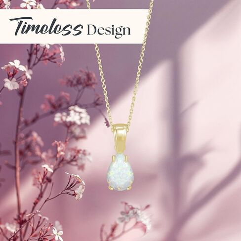 14K Gold Plated Opal Necklace for Women - October Birthestone Teardrop Necklace - Gold Jewelry for Women - Dainty Gold Necklace - Everyday Necklaces - Gold Necklaces for Women in Saudi Arabia
