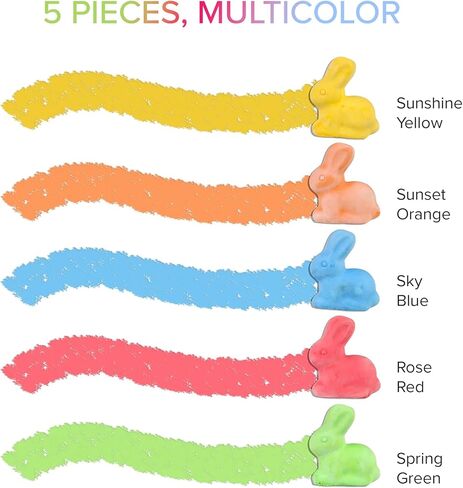 Kid Made Modern Sidewalk Chalk Set for Kids - Washable, Colored Egg Chalk with 3 Layer for Outdoor Play and Chalkboard Art - Ages 3+ (6 Pieces, Multicolor) in Kuwait