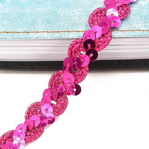 Sequin Braid Trim, 0.6 Inch Wave Sequin Strip, Glitter Metallic Paillette Sequin Ribbon, Embellishment DIY Sewing Costume, 27 Yards, Royal Blue in Kuwait