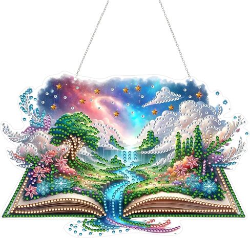 JJfox Diamond Art Art Kit للبالغين ، وحجر الراين الخاص بالبالغين ، و DIY أكريليك الماس اللوحة النافذة النافذة المعلقات جدار حديقة معلقة زخرفة ، جانب مزدوج (بيض عيد الفصح) in Kuwait