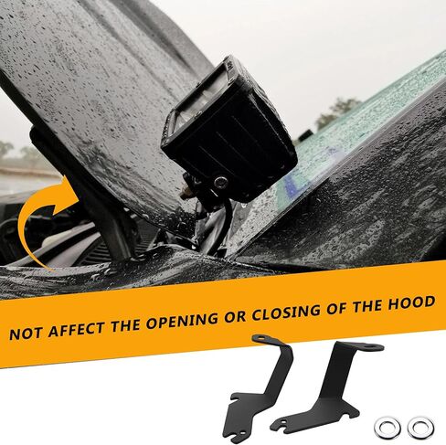 Ditch Light Brackets, LED Light Bar Mounting Bracket Universal Adjustable Pillar Hood Light Mount Clamp Holder for Off Road Jeep Truck SUV, Installing Without Drilling, 2PCS in Kuwait