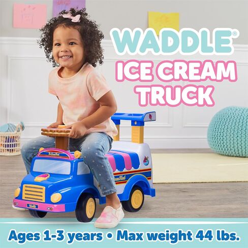 Waddle USPS Mail Truck Toddler Ride On Toys - من القدم إلى الأرض ، والأضواء ، والأصوات ، والألعاب التفاعلية ، وتشمل مربع بريدي ، 2 مظاريف ، ألعاب صغيرة ، تجميع سهلة ، جودة متينة ، حتى 44 رطلاً in Kuwait